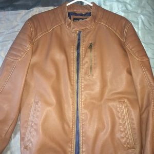 Brown Leather Jacket Size M